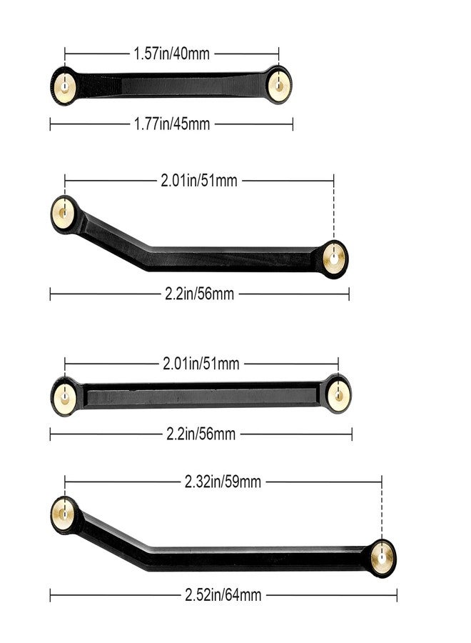 مجموعة وصلات توجيه عالية الخلوص من GoHobby لسيارات Axial SCX24 C10 AXI00001 Wrangler JLU AXI00002، 8 قطع (أسود) - Image 2